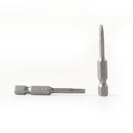 Superior Steel Single End Slotted Screwdriver Bits - 2 Inch Long - 4mm Wide Slot, PK 10 BS204-10PK